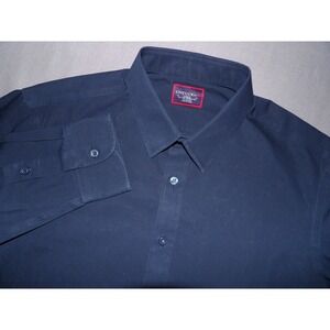UNTUCKit Wrinkle Free Navy Blue Button Up Shirt Men's Large Tall Slim